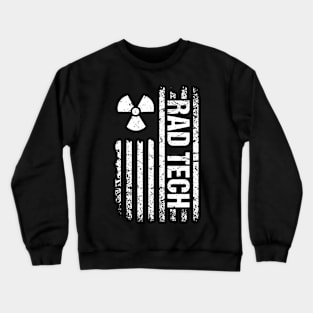 Patriotic Radiology, tachnologist's radiologic Xray, with the American flag Crewneck Sweatshirt